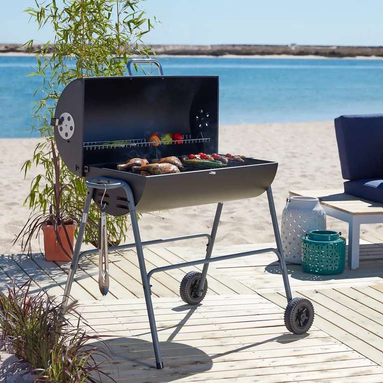 Texas Oil Drum Charcoal BBQ £49 Click & Collect @ Homebase