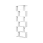 VASAGLE Freestanding Decorative Wooden 6-Tier Bookcase White/Brown with code