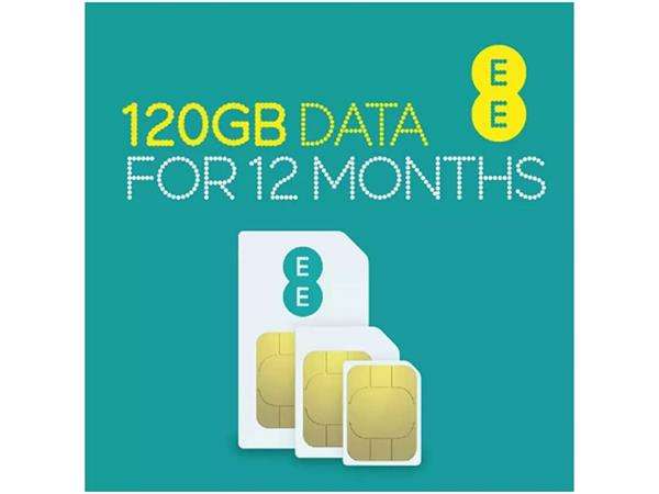 EE 120GB Pay As You Go Data Only Sim Card, valid for 12 months (2% TopCashback) (Delayed Dispatch)