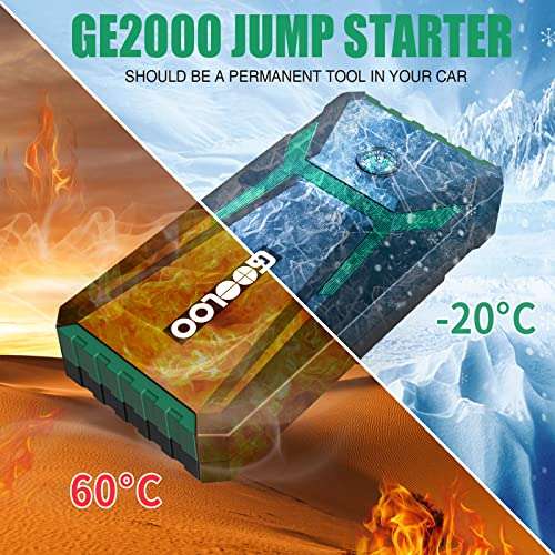 GOOLOO Jump Starter Power Pack Quick Charge in & out 2000A Peak Car (up to 8.0L Gas and 6.0L Diesel) w/code sold by Landwork