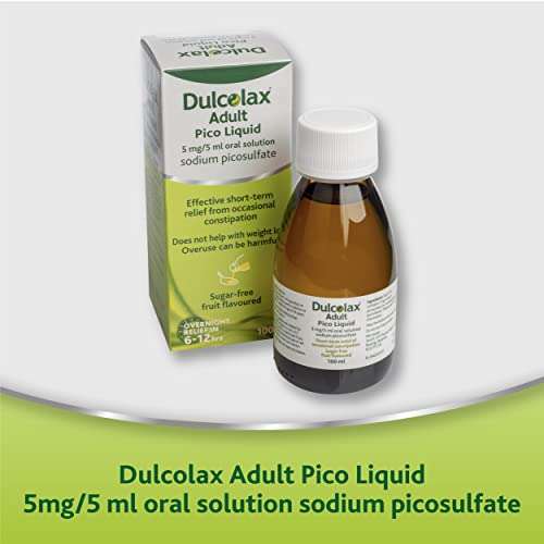 Dulcolax Adult Pico Liquid - Constipation Relief Laxative 5mg/5ml Sodium Picosulfate Liquid oral solution - 100ml £3.35 @ amazon