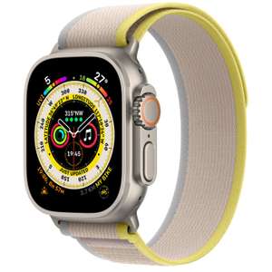 Apple Watch Ultra GPS + Cellular, 49mm Titanium Case, Small - Medium, Yellow/Beige (Claim 3 months Apple Fitness+ for new subscribers