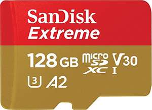 SanDisk 128GB Extreme microSDXC card for Mobile Gaming, up to 190MB/s, with A2 App Performance, UHS-I, Class 10, U3, V30 £18.99 at Amazon