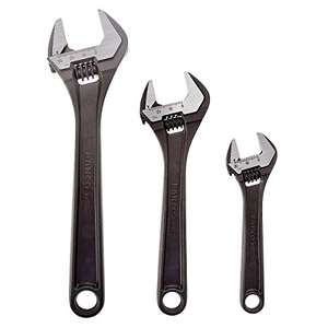 BAHCO Set of 3 Adjustable Wrenches (8070/8071 / 8072), Grey, 16 degree head angle £39.00 @ Amazon