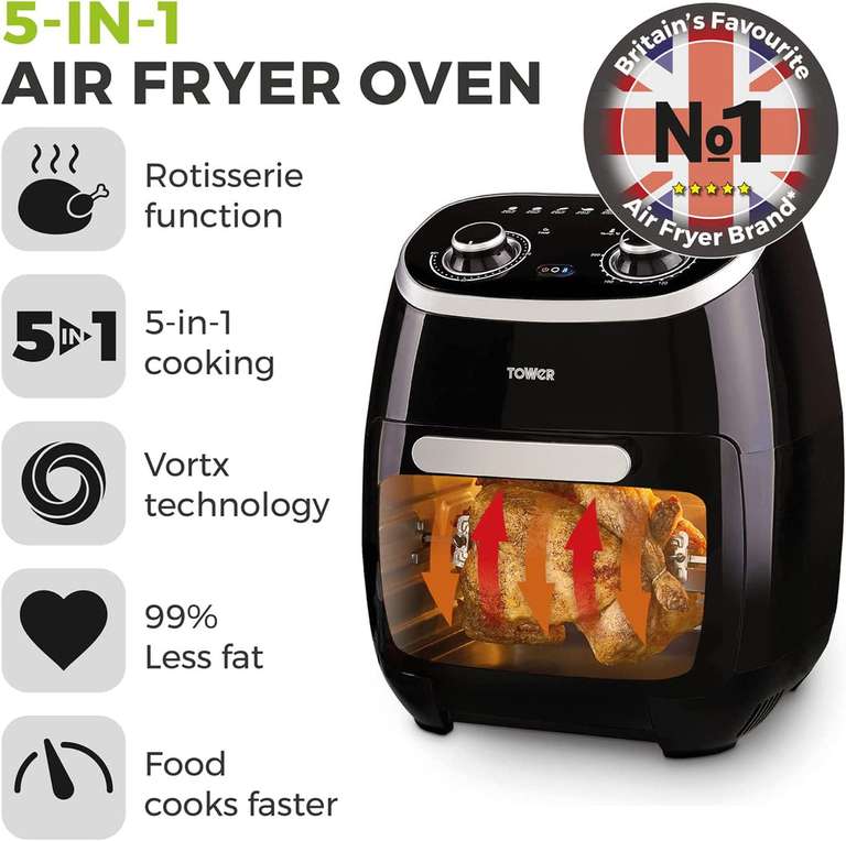 Tower T17038 11L Vortx Manual Air Fryer Oven £95 @ Comet