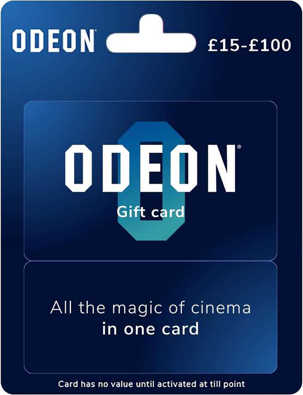 Save Up Too 15% on Physical Gift Cards eg Odeon £40 Giftcard for £34 / Pizza Hut £20 Giftcard for £16 - Prime Excl