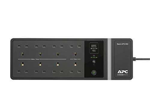 APC by Schneider Electric BACK-UPS ES - BE850G2-UK - Uninterruptible Power Supply 850VA (8 Outlets, Surge Protected) - £97.50 @ Amazon