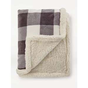 Check Sherpa Throw, (H 120cm x W150cm) £6.00 with free click and collect at George (Asda)