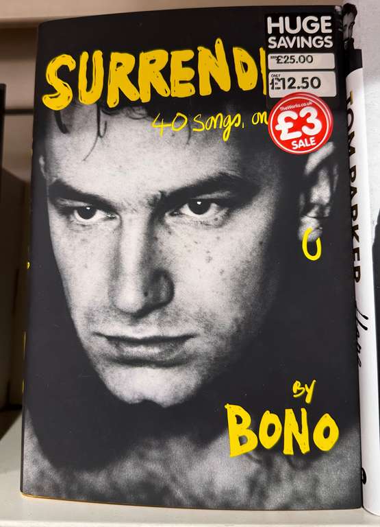 Bono 'Surrender' 40 Songs hardback book £3 The Works U2 @ The Works (Parkgate Retail Park in Rotherham)