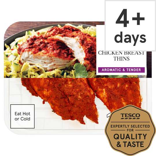 Tesco Tikka Cooked Chicken Breast Thins 180G Clubcard Price