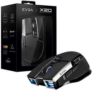 EVGA X20 Gaming Mouse, Wireless, Black, Customizable, 16,000 Dpi, 5 Profiles, 10 Buttons - £32.00 @ Amazon