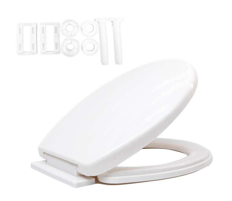 Requisite Needs Soft Close Toilet Seat, Simple Top Fixing with Adjustable Hinges, White