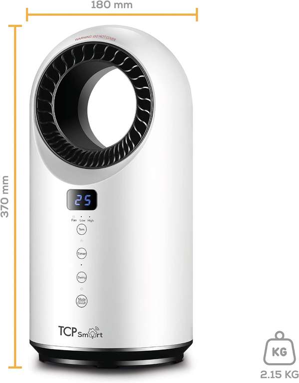 TCP Smart Heaters - PTC 2000W Fan Heater or Bladeless 1500W Ceramic Heater - (B&Q Club Members) - Free Click & Collect