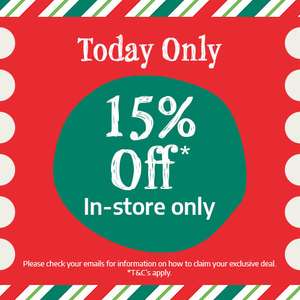 12 days of Christmas 15% off today only instore @ Rymans