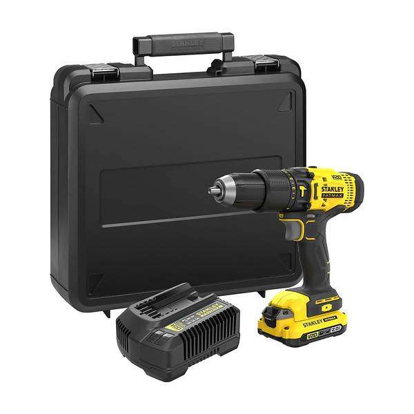 STANLEY FATMAX V20 18V Cordless Combi Drill with Kit Box (SFMCD711D11-GB) Free C&C Only