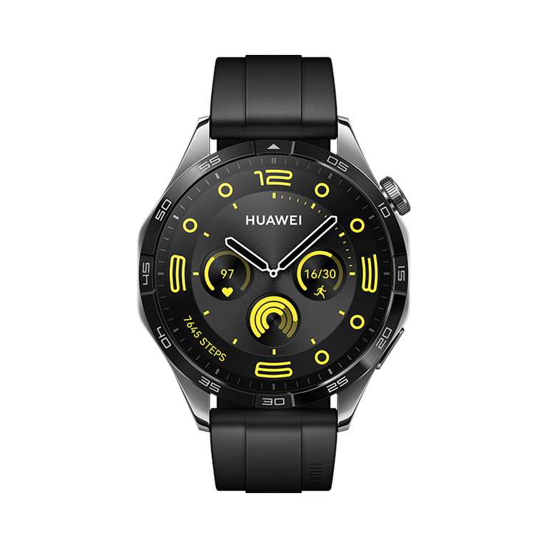 HUAWEI Watch GT4 46 mm Smart Watch (Fluoroelastomer Strap, 1.43" AMOLED, Heart Rate/SpO2) with code