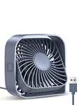 TOPK USB Desk Fan, [2023 Upgraded ] Strong Airflow & Quiet Operation - £6.99 With Voucher, Dispatched By Amazon, Sold By TOPK Direct