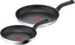 Tefal 2 Piece Comfort Max, 24cm & 28cm Frying Pans, Stainless Steel, suitable for Induction