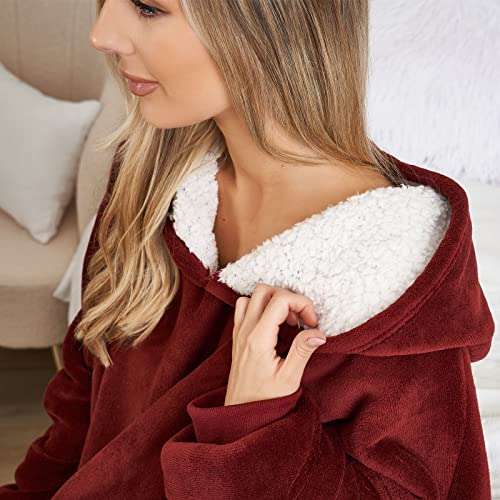 Sienna Hoodie Blanket Oversized Ultra Soft Plush Sherpa Fleece Wearable Throw Blanket Cosy - Sold & fulfilled by OnlineHomeShop