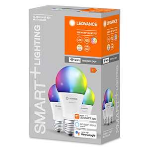 LEDVANCE Smart LEDLamp with WiFi- 5 W, SMART+ WiFi Classic Multicolour, Pack Of 3
