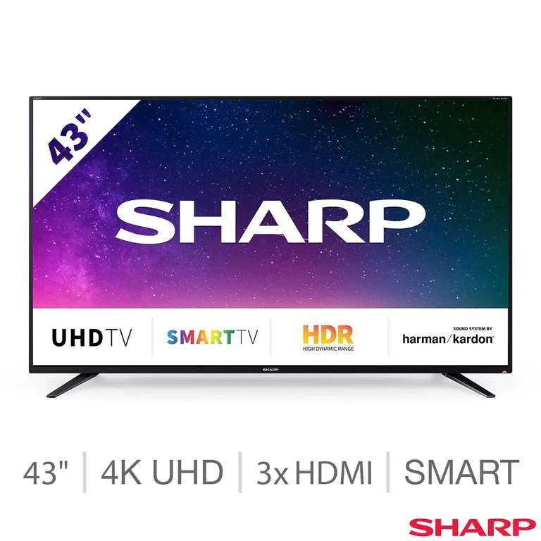 Sharp 4T-C43BJ2KF2FB 43 Inch 4K Ultra HD Smart TV, 5 Year Warranty - £199.98 (Members Only) @ Costco