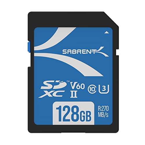 Sabrent Rocket V60 128GB SD UHS-II Memory Card R270MB/s W170MB/s (SD-TL60-128GB) £35.09 @ Dispatches from Amazon Sold by Store4Memory
