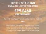 Rural UK Limited Time Offer Hardware for £99 High-speed, Low-latency Internet for £75 per month (+£20 Delivery Fee) @ Starlink