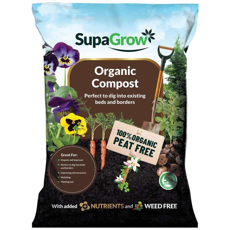 Supagrow Organic Compost 4 x 50 litre for £10