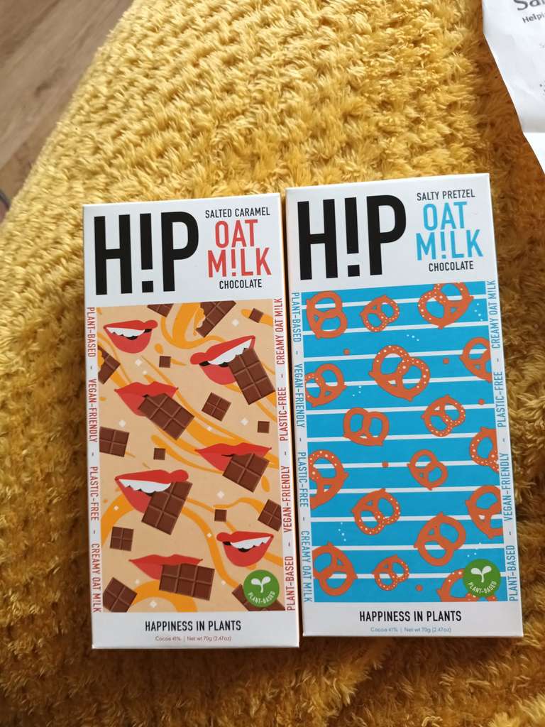 Hip Vegan Chocolate bars reduced to £2 in Sainsburys £1 after Green Jinn cashback
