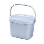 Addis 518384 Eco 100% Plastic Everyday Kitchen Food Waste Compost Caddy Bin, 4.5 Litre, Recycled Light Grey