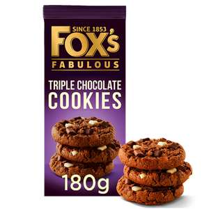 Fox's Biscuits Chunkie Triple Chocolate/Fabulous Millionaires Cookies 180g - Nectar Price
