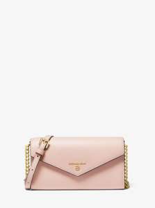 Michael Kors Large Crossgrain Leather Smartphone Convertible Crossbody Bag £68 in Soft pink,Blue or Crimson free delivery @ Michael Kors