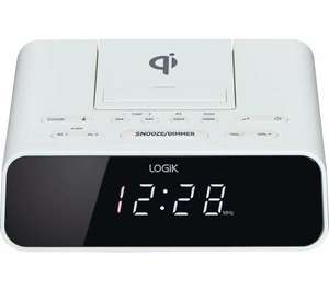 LOGIK LCRQIW21 FM Bluetooth Alarm Clock Radio with wireless charging - White £9.97 + Free collection @ Currys