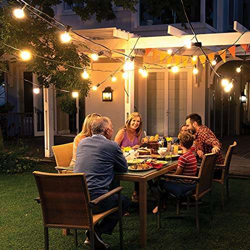 GlobaLink Outdoor String Lights, 11.7m/38.4ft G40 LED, IP65 Waterproof Globe with 30+3 Bulbs - £15.99 with code @ GlobaLink / Amazon