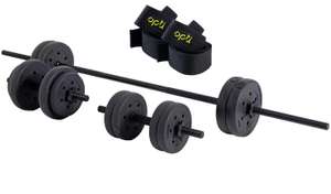 Opti Vinyl Barbell and Dumbbell Set, 25kg - £33.50 / Opti Lift Straps, 25cm - £2.50 (Free Click and Collect) @ Argos