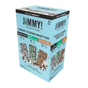 JiMMY! Protein Bar - Cookies 'N Cream Variety Box 15 Pack