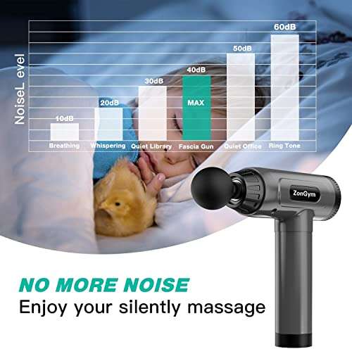 Massage Gun Deep Tissue 10 Heads 30 Speeds up to 6 Hours Battery for £26.99 with Voucher @ Amazon