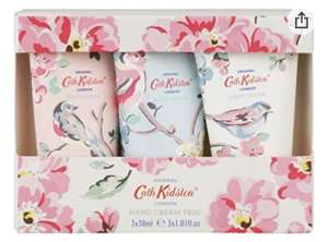 Cath Kidston Hand Cream Trio, 3 x 30 ml £4.89 Prime / £4.39 with subscribe and save / + £4.49 Non prime at Amazon