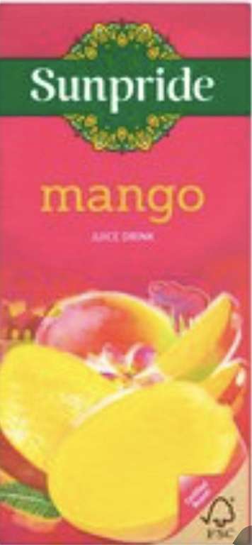 Sunpride Mango Juice drink 1litre - 49p @ Farmfoods Mitcham