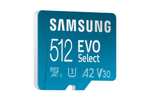512GB - Samsung EVO Select microSDXC A2 UHS-I U3 130MB/s -£28.49 / 128GB - £8.79 @ Amazon (Prime Exclusive)