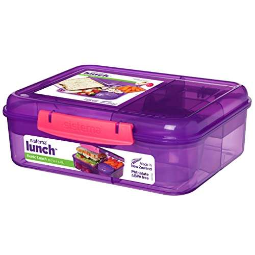 Sistema Bento Box TO GO | Lunch Box with Yoghurt/Fruit Pot | 1.65L - £3.99 @ Amazon