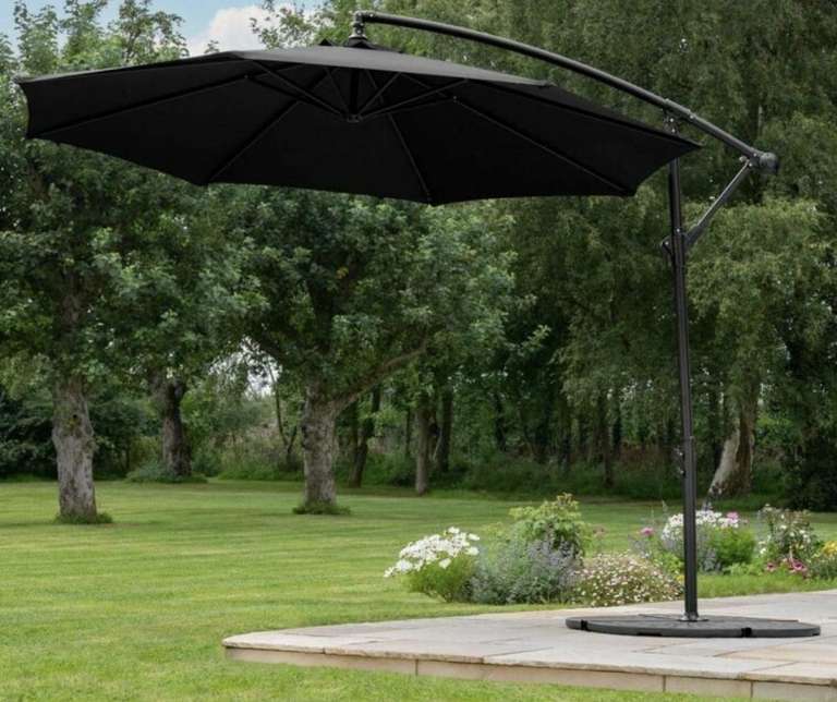 Harrier 3m cantilever parasol with led solar lights, 4 base weights and weatherproof cover - £144.99 (+£12.99 Delivery) @ Networld Sports