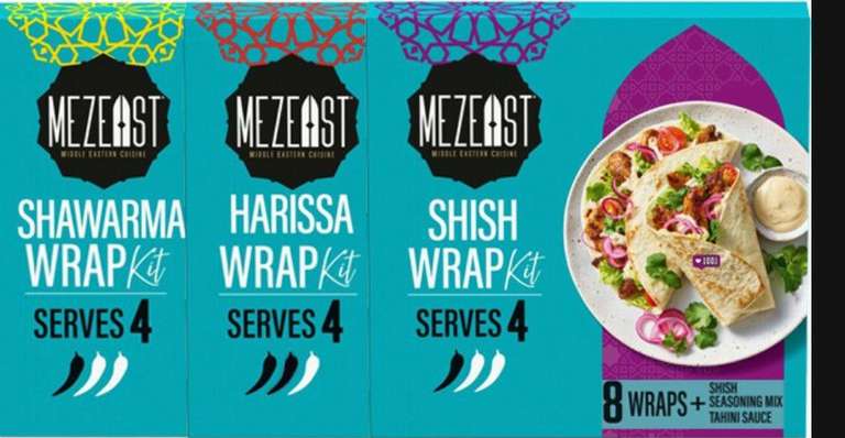 Mezeast Wrap Kits (Serve 4, choice of flavours, include 8 wraps) 99p Each @ FarmFoods