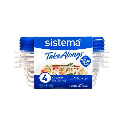 Pack of 4 Sistema Takealongs Medium Bowl Food Storage Containers 669ml £3.49 @ Amazon