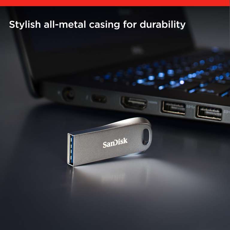 SanDisk 128GB Ultra Luxe USB Flash Drive, USB 3.2, up to 400 MB/s read speeds