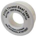 3 X Ptfe White Thread Seal Tape 12Mx12Mm Teflon Plumber Plumbing Joint Water Oil - £1.89 Sold by S.N.H Tradecentre @ Amazon