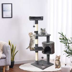 4-story cat tree large climbing tower kitten scratching post activity center - Sold By Worthubuy (UK Mainland)
