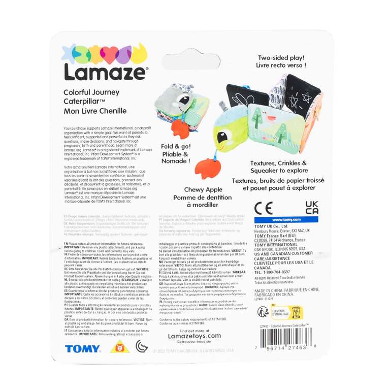 LAMAZE Colorful Caterpillar Journey, Newborn Baby Toy, Sensory Toy