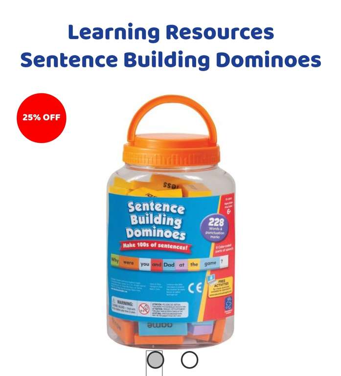 Learning Resources Sentence Building Dominoes - £16.88 with code @ Bargainmax