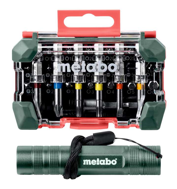 Metabo 626721000 Bit box SP, 29 pieces + Mini Torch Mini Flash Light Included